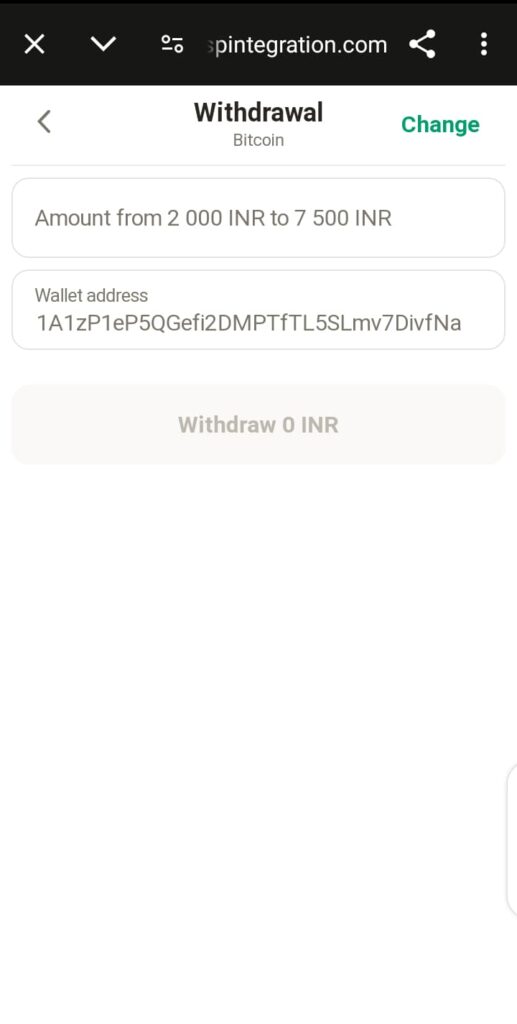 Parimatch Bitcoin withdrawal method