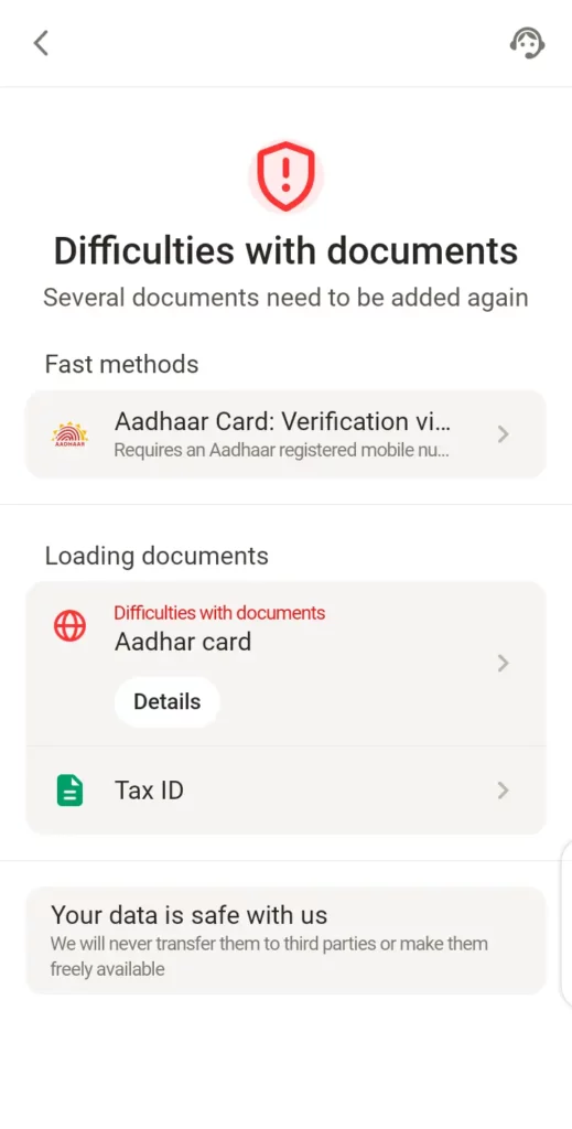 Parimatch verification page