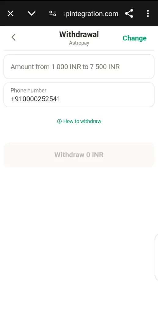 Parimatch Astropay withdrawal method
