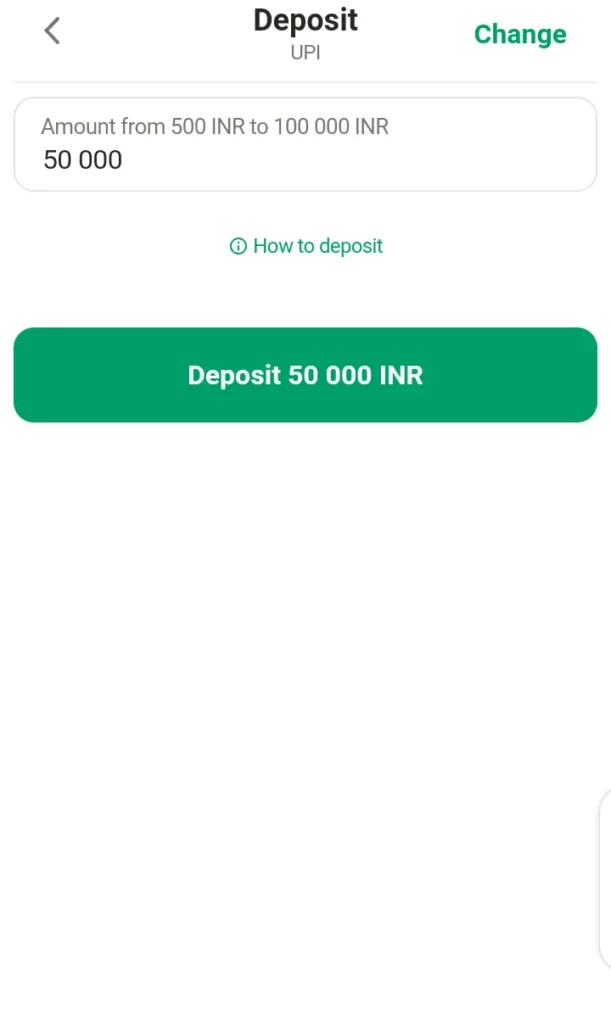 Parimatch deposit page