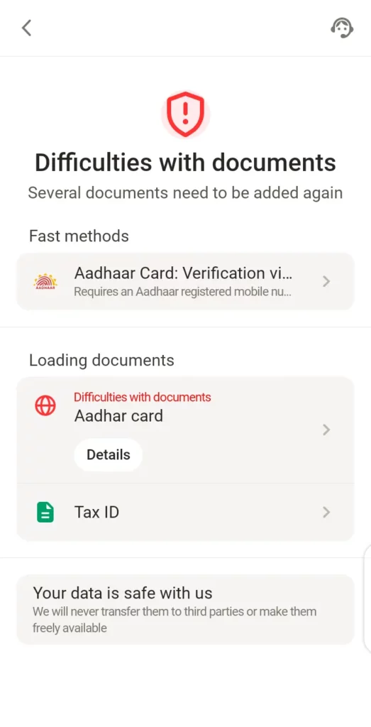 Parimatch verification page