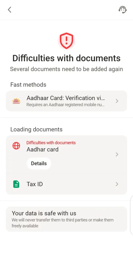 Parimatch verification page