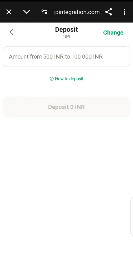 Parimatch deposit page