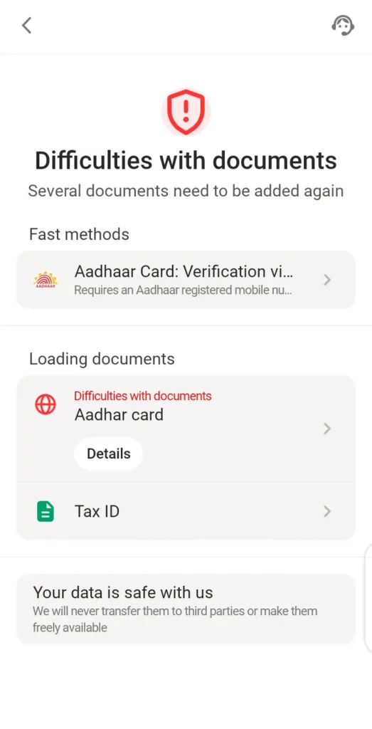 Parimatch verification page