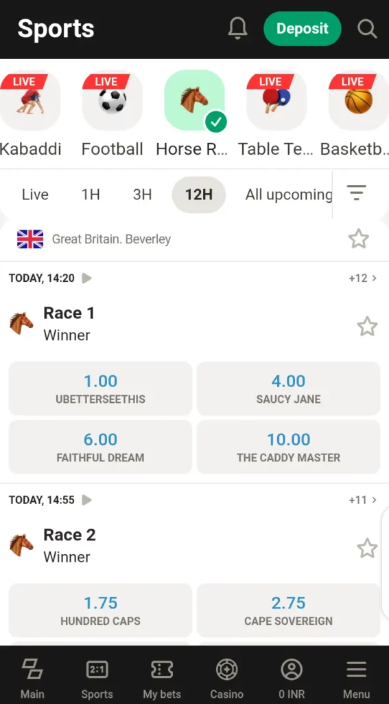 Parimatch Hong Kong odds