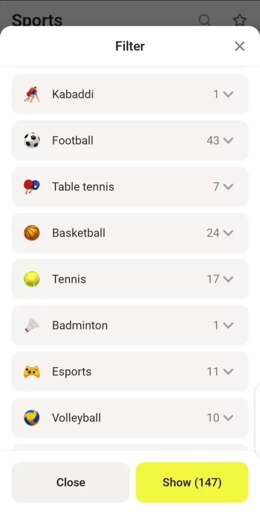 Parimatch sports