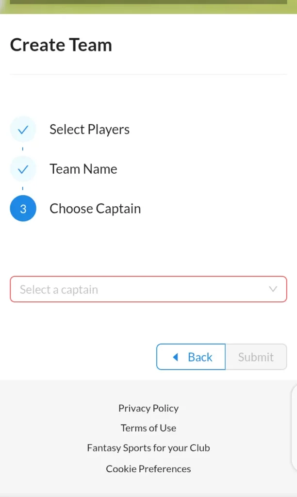 Choosing fantasy team captain