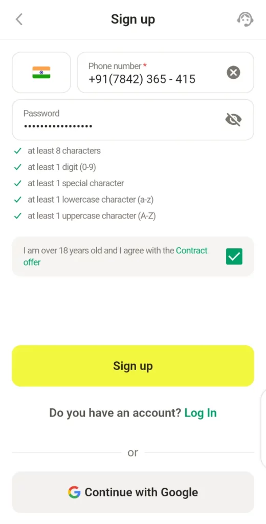 Parimatch’s registration process