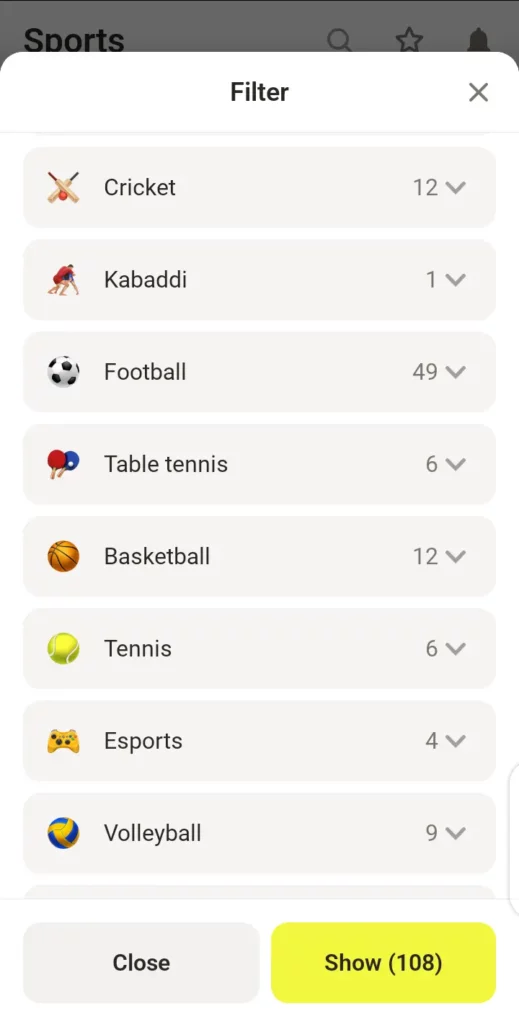 Parimatch sports coverage