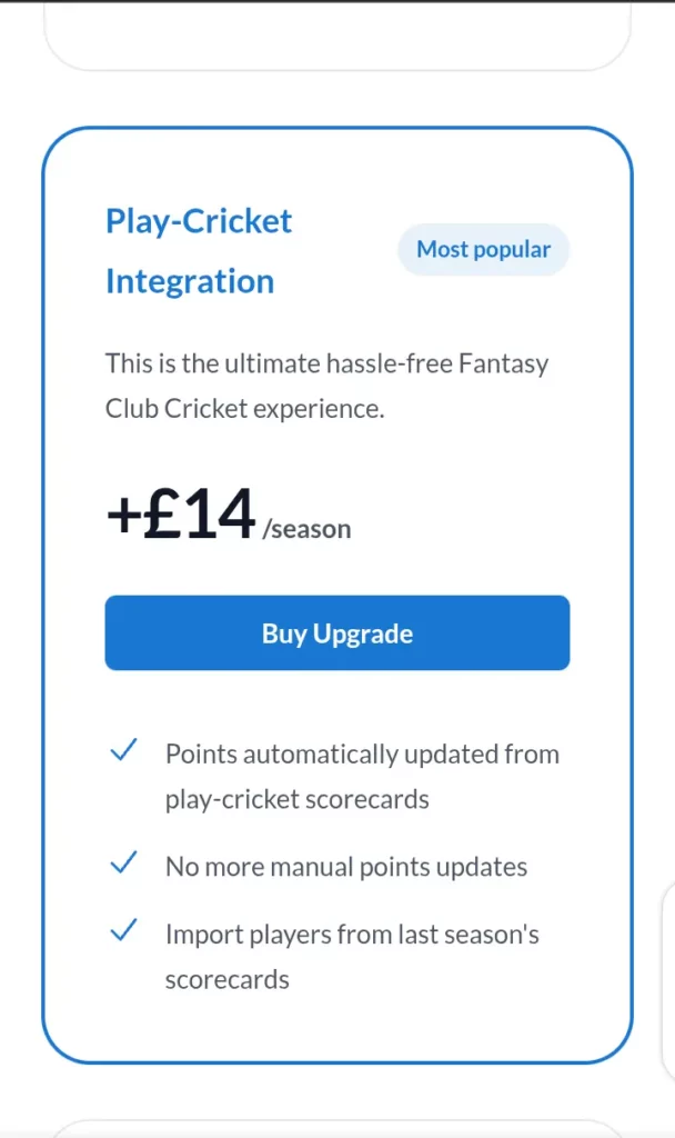 Paid Fantasy sports platform