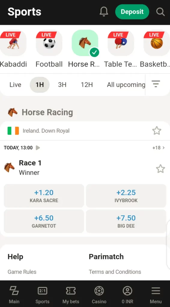 Malaysian odds on Parimatch