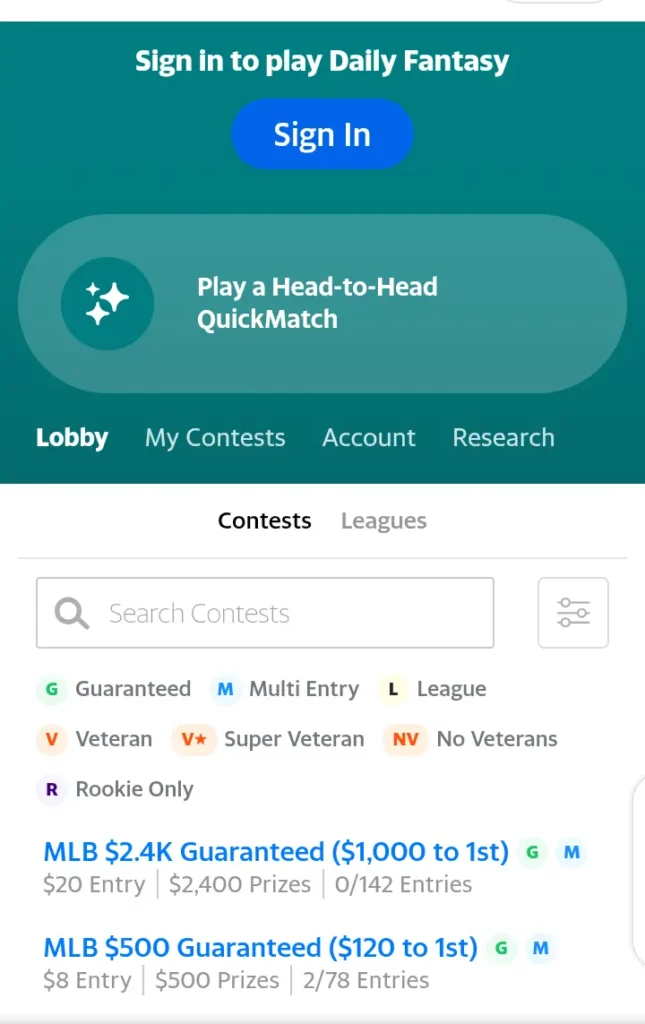 Daily fantasy