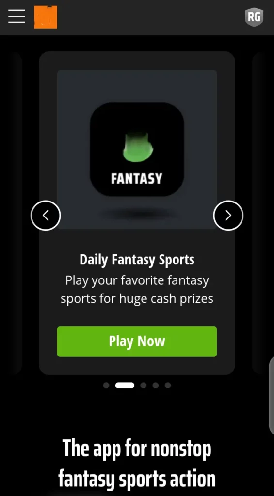 DraftKings fantasy sports page