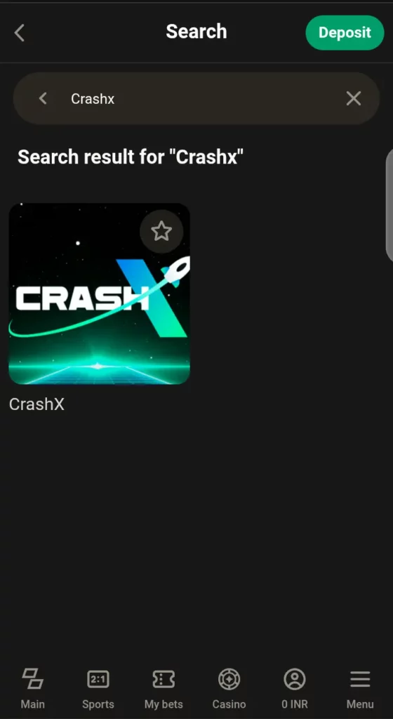 CrashX search result
