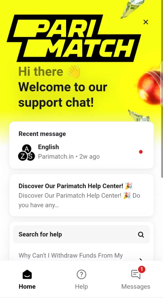 Parimatch help center