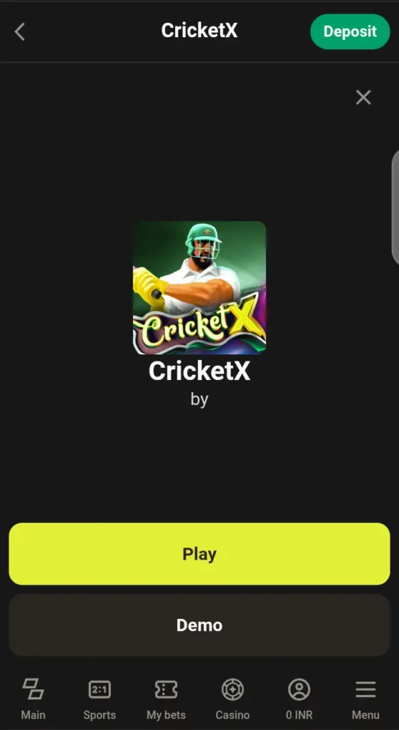 CricketX launch page