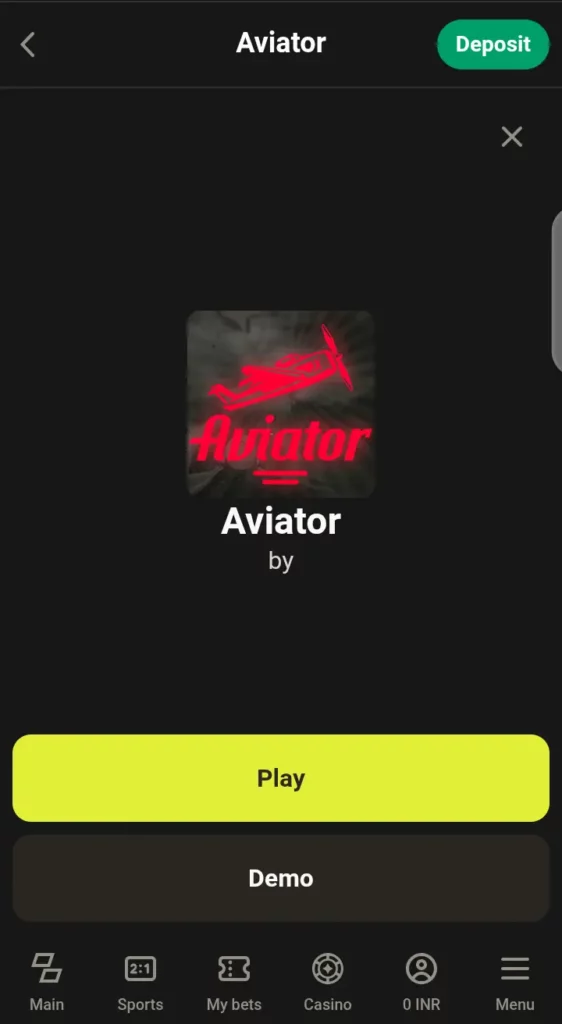 Aviator on Parimatch