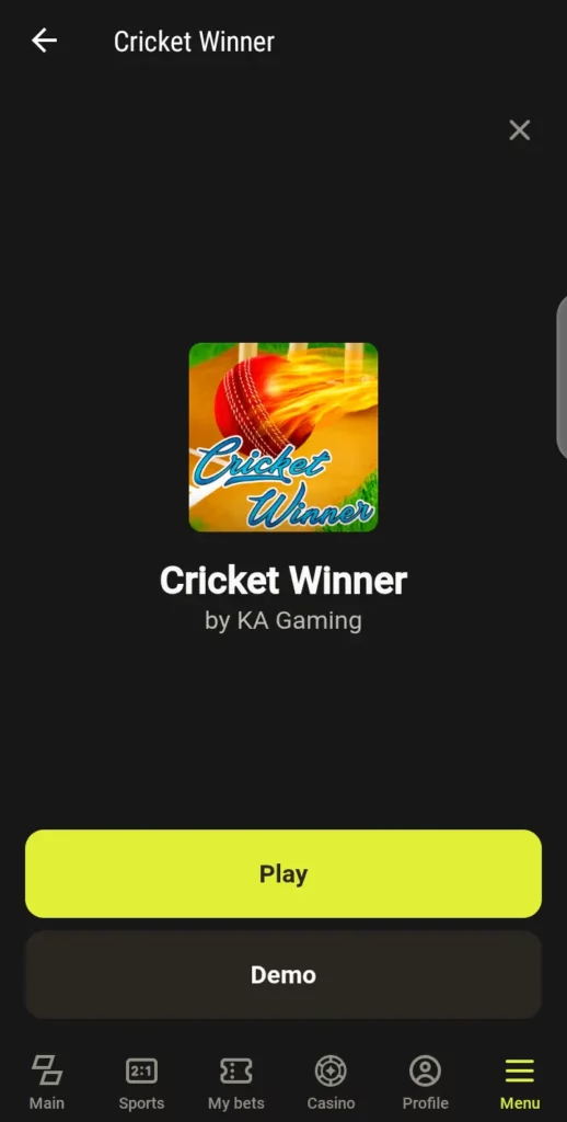 Cricket Winner on Parimatch