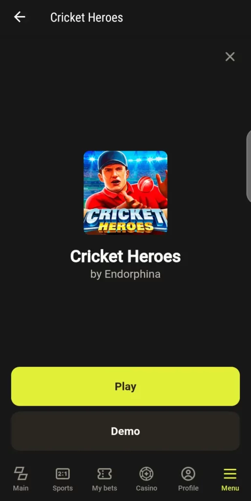 Cricket Heroes on Parimatch