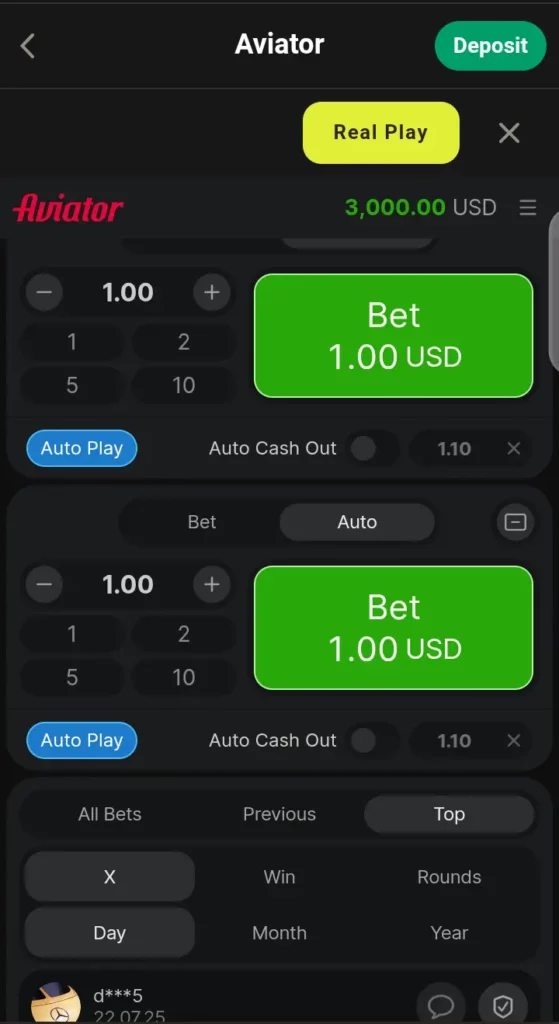 Aviator autoplay/autocashout features