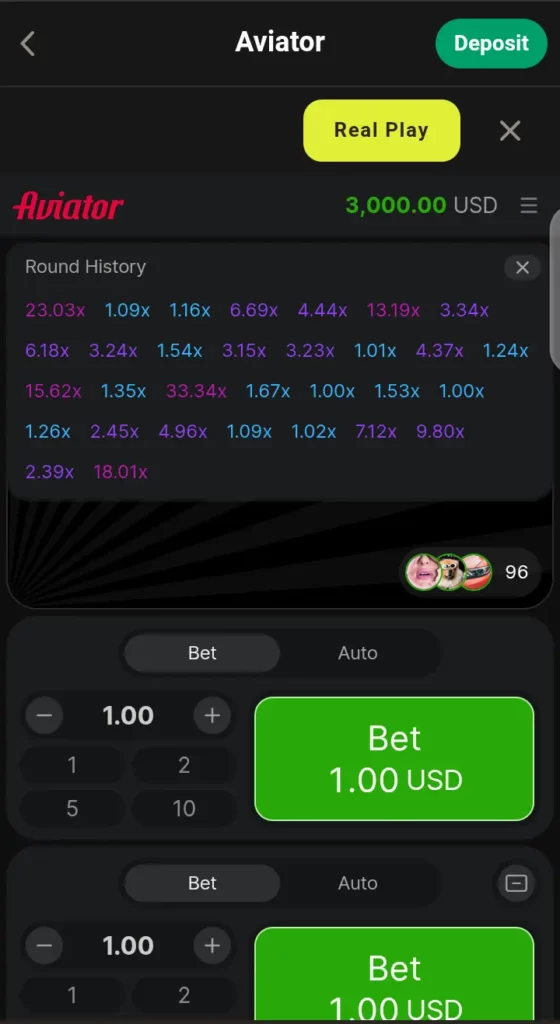 Aviator round history
