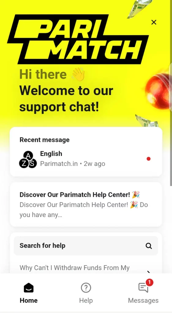 Parimatch help center