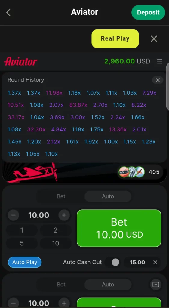 Aviator results history