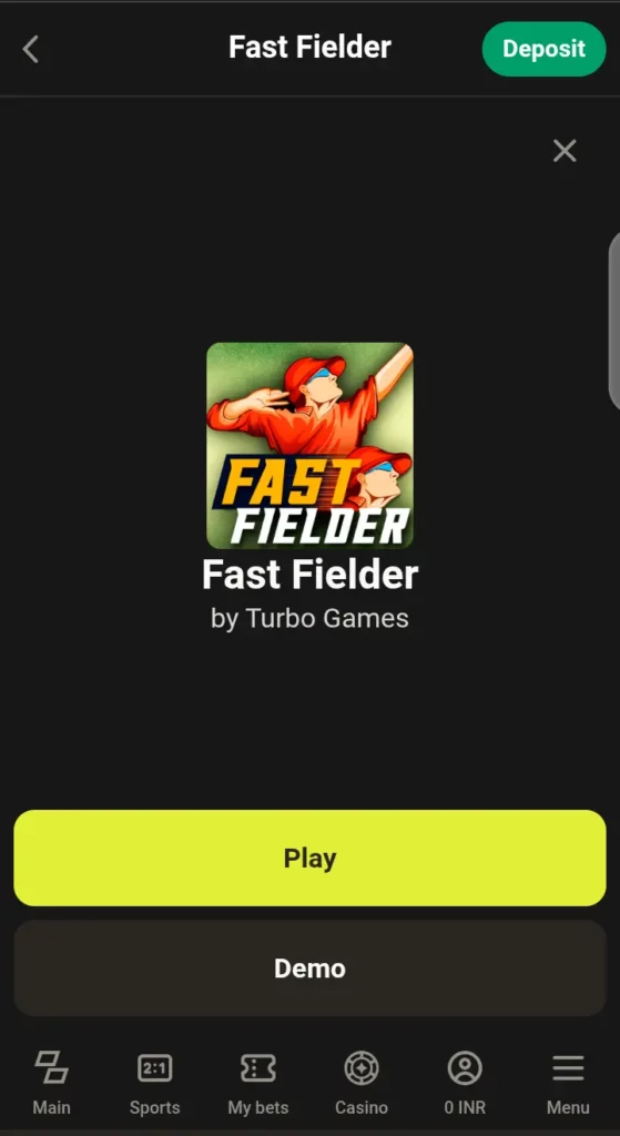 Fast Fielder game on Parimatch