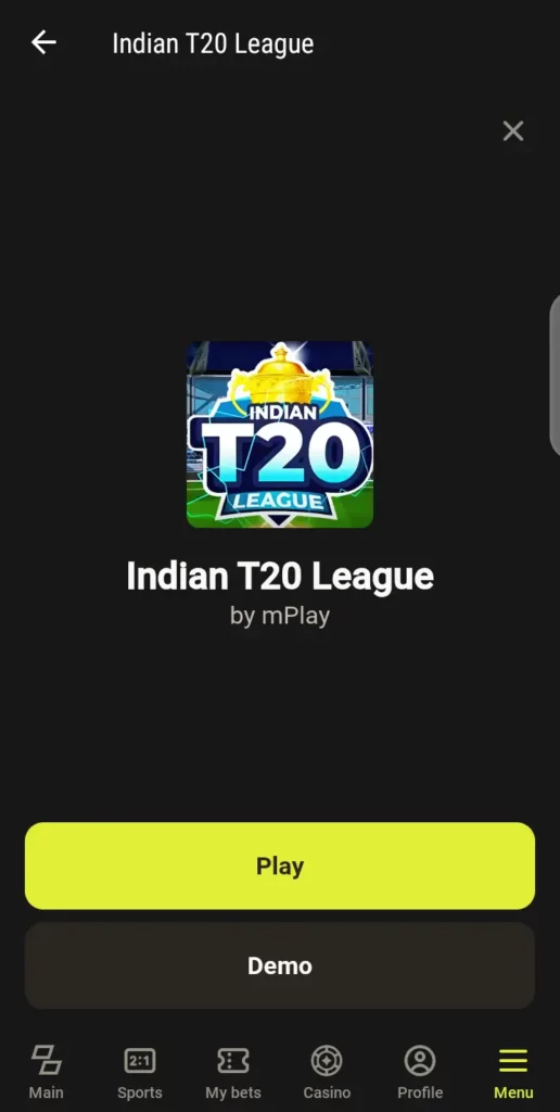 Indian T20 League on Parimatch