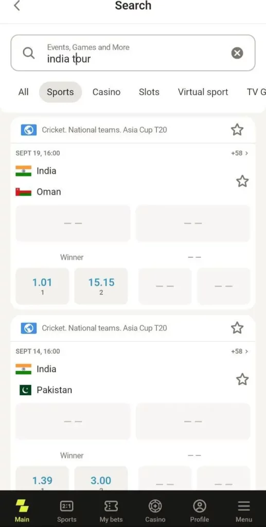 Bilateral series at Parimatch