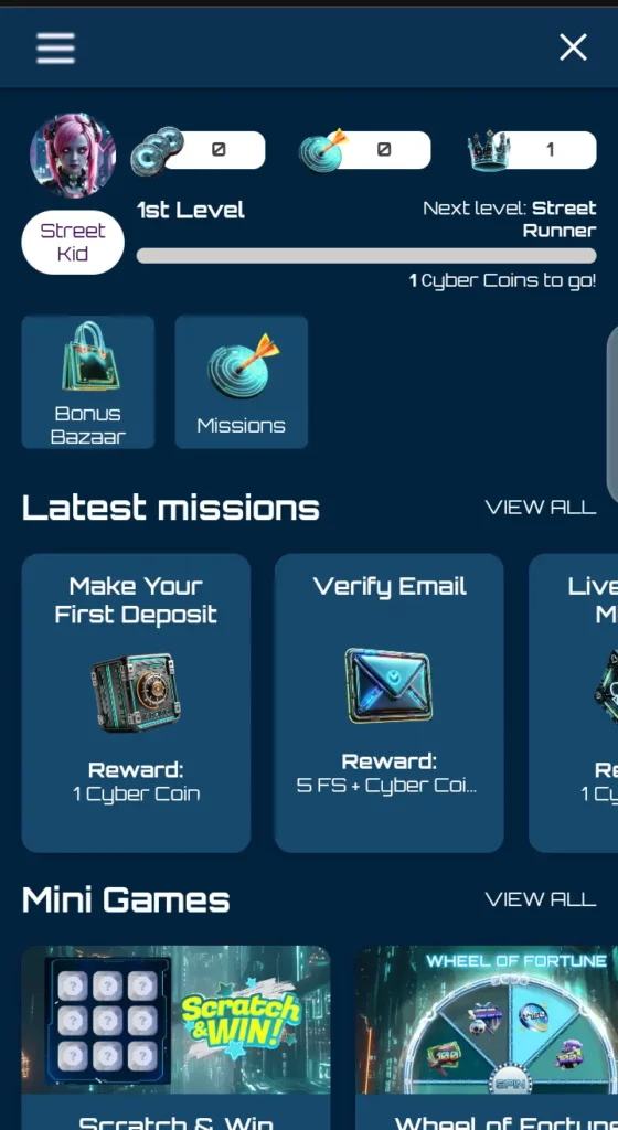 Parimatch loyalty section