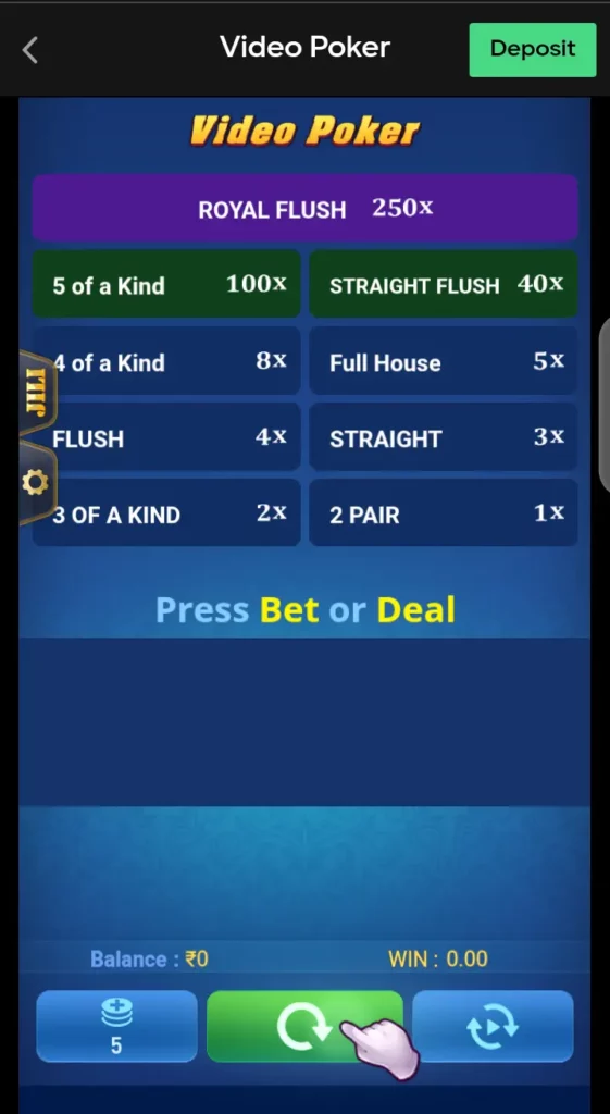 Three Card poker on Parimatch