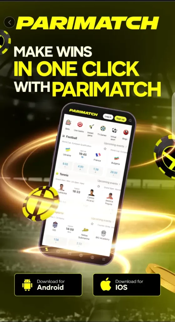 Parimatch app download page